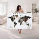 Custom World Map Wall Art – Map Foam Cork Pin Include,