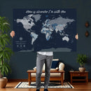 Framed Personalized World Map Custom Travel Memory Gift by MyGreatCanvas | Canvas Wall Art Prints | Photo Prints & Wall Decor