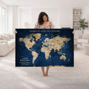 Custom Push Pin World Map Personalized Travel Tracker Canvas