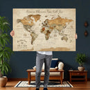 Personalized World Map Canvas Print – Custom Push Pin Framed by MyGreatCanvas | Canvas Wall Art Prints | Photo Prints & Wall Decor