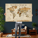 Personalized World Map Canvas Print – Custom Push Pin Framed by MyGreatCanvas | Canvas Wall Art Prints | Photo Prints & Wall Decor