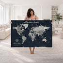 Personalized World Map Canvas – Custom Framed Push Pin