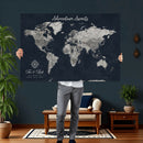 Personalized World Map Canvas – Custom Framed Push Pin