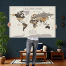Personalized Travel Tracker Map with Pins Framed Large for by MyGreatCanvas | Canvas Wall Art Prints | Photo Prints & Wall Decor