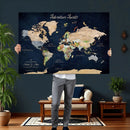 Personalized Antique World Map Canvas Print – Custom Push