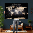 Personalize World Map Push Pin Wall Canvas Print –