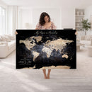 Personalize World Map Push Pin Wall Canvas Print –