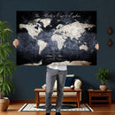 Custom Push Pin World Map Wall Canvas Print – Personalized