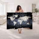 Custom Push Pin World Map Wall Canvas Print – Personalized