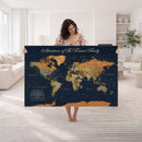 Custom Push Pin World Map Wall Art Canvas Print – Personalized Travel Tracker with Pins Framed Large for Home and Office Decor