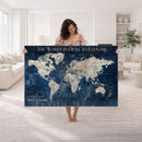 Custom Push Pin Travel Map Wall Art Canvas Print –
