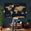 Personalized Family Travel Map Canvas – Custom Framed Push by MyGreatCanvas | Canvas Wall Art Prints | Photo Prints & Wall Decor