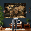 Personalized Family World Map Canvas – Custom Framed Push by MyGreatCanvas | Canvas Wall Art Prints | Photo Prints & Wall Decor