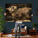 Personalized Family World Map Canvas – Custom Framed Push