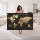 Personalized Push Pin World Map Canvas – Custom Framed