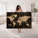 Personalized Push Pin World Map Canvas Print – Custom Framed
