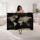 Personalized Push Pin World Map Canvas – Custom Framed
