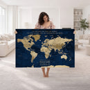 Personalized Framed Travel Tracker Map – Custom World Canvas