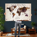 Personalized Push Pin World Map Canvas – Custom Framed by MyGreatCanvas | Canvas Wall Art Prints | Photo Prints & Wall Decor