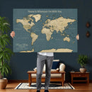 Personalized Push Pin World Map Canvas – Custom Framed