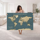 Personalized Push Pin World Map Canvas – Custom Framed