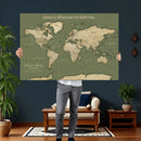 Personalized Push Pin World Map Canvas – Custom Framed