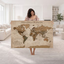 Personalized Push Pin World Map Canvas – Custom Framed