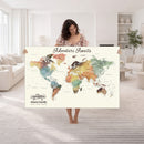 Custom Push Pin World Map Wall Art Canvas Print –
