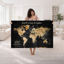 Framed Personalized Push Pin World Map – Custom Travel
