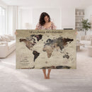 Customize Push Pin World Map Wall Art Canvas Print –