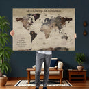 Customize Push Pin World Map Wall Art Canvas Print –