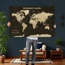 Custom Push Pin World Map Wall Art Canvas Print –