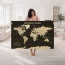 Custom Push Pin World Map Wall Art Canvas Print –