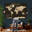 Custom Push Pin World Map Wall Art Canvas Print –