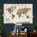 Personalized World Map Wall Art Canvas Print – Custom Push by MyGreatCanvas | Canvas Wall Art Prints | Photo Prints & Wall Decor