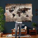 Personalized World Map Wall Art Canvas Print – Customizable