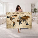Personalized World Map Canvas Wall Art – Custom Framed Push