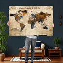 Personalized World Map Canvas Wall Art – Custom Framed Push
