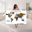 Personalize World Map Canvas Wall Art – Framed Custom Push