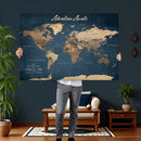 Personalized Vintage Push Pin World Map Canvas Print – by MyGreatCanvas | Canvas Wall Art Prints | Photo Prints & Wall Decor