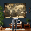 Large Framed Vintage World Map Wall Art Print for Home Wall by MyGreatCanvas | Canvas Wall Art Prints | Photo Prints & Wall Decor