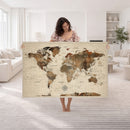 Vintage World Map Wall Art Canvas Print for Living Room,