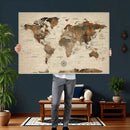 Vintage World Map Wall Art Canvas Print for Living Room, by MyGreatCanvas | Canvas Wall Art Prints | Photo Prints & Wall Decor