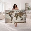 World Map Canvas Print – Framed Detailed Map of the World