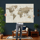 Detailed World Map Wall Art Canvas Print by MyGreatCanvas | Canvas Wall Art Prints | Photo Prints & Wall Decor