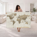 Detailed World Map Wall Art Canvas Print