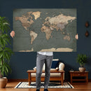 Rustic Black and Wood World Map Canvas Wall Art – Framed by MyGreatCanvas | Canvas Wall Art Prints | Photo Prints & Wall Decor