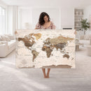 World Map Canvas Print – Framed Travel Map Wall Art for