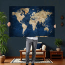 World Map Canvas Print – Framed Travel Map Wall Art for