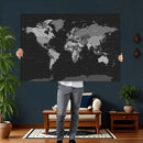 Black World Map Wall Art Canvas Print – Detailed Map of the by MyGreatCanvas | Canvas Wall Art Prints | Photo Prints & Wall Decor